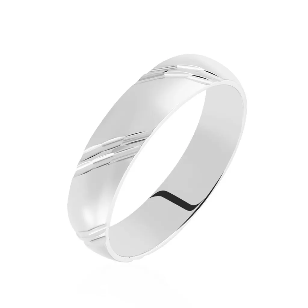 Histoire d'Or Alliance Soriya Demi Jonc Classique Argent Blanc Sale