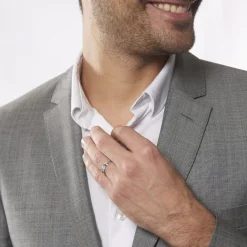 Histoire d'Or Alliance Soriya Demi Jonc Classique Argent Blanc Sale