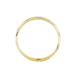 Histoire d'Or Alliance Strie Fantaisie Demi Jonc Classique Or Bicolore Clearance