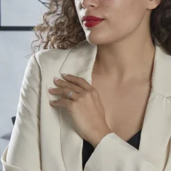 Histoire d'Or Alliance Sylvaincine Ruban Plat Or Blanc Discount