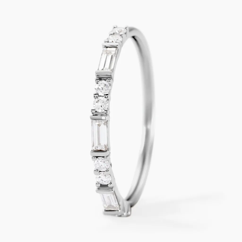 Histoire d'Or Alliance Taranis Or Blanc Diamant Synthétique Outlet