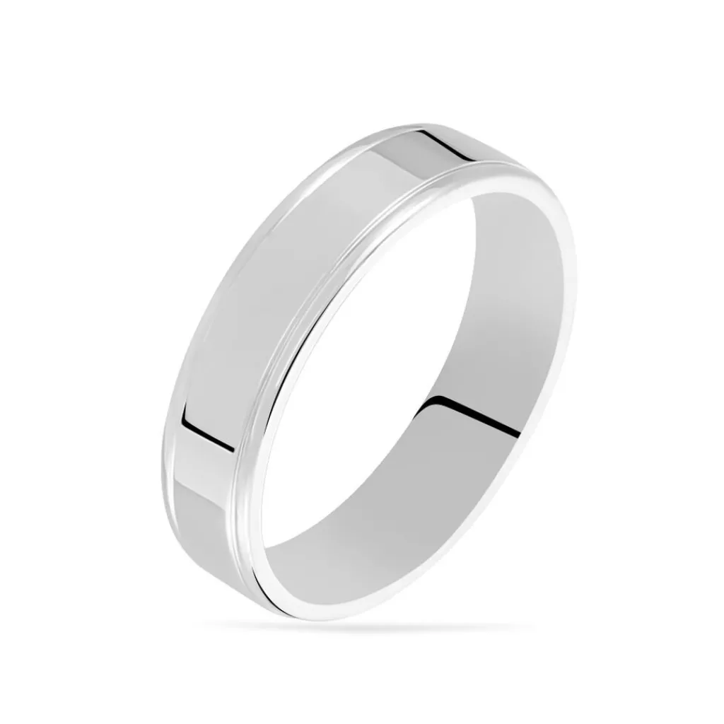 Histoire d'Or Alliance Trephine Ruban Plat Argent Blanc Hot