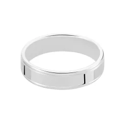 Histoire d'Or Alliance Trephine Ruban Plat Argent Blanc Hot