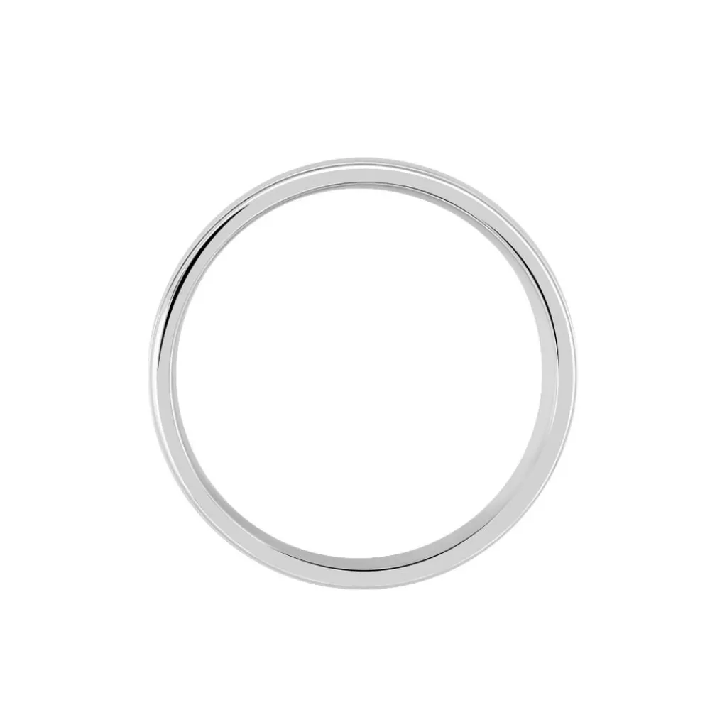 Histoire d'Or Alliance Trephine Ruban Plat Argent Blanc Hot