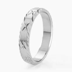 Histoire d'Or Alliance Twiggy Demi Jonc Classique Argent Blanc Clearance