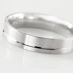 Histoire d'Or Alliance Tyffen Ruban Plat Argent Blanc Best