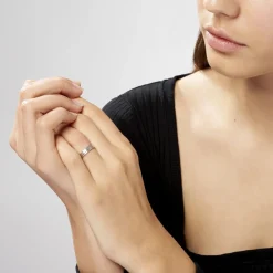 Histoire d'Or Alliance Tyffen Ruban Plat Argent Blanc Best