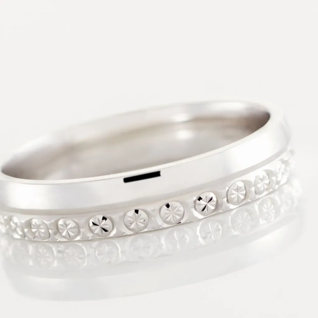 Histoire d'Or Alliance Veira Ruban Bombé or blanc Best