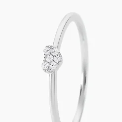 Histoire d'Or Bague Accumulation Coeur Argent Blanc Oxyde De Zirconium Hot