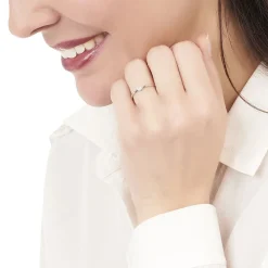 Histoire d'Or Bague Accumulation Coeur Argent Blanc Oxyde De Zirconium Hot