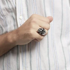 Histoire d'Or Bague Acier Blanc Et Noir Valentik Best