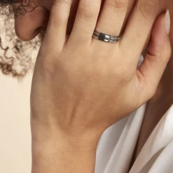 Histoire d'Or Bague Acier Blanc Lucas New