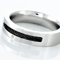 Histoire d'Or Bague Acier Blanc Stelios Diamant Best