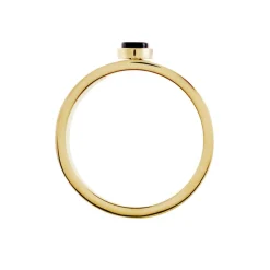 Histoire d'Or Bague Acier Doré Volcanus Agate