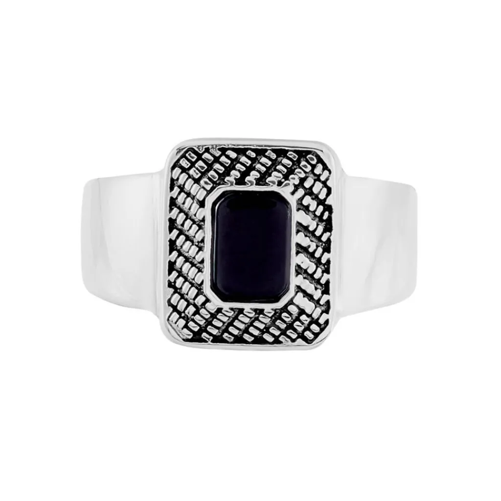 Histoire d'Or Bague Acier Vieillie Antonny Agate Sale