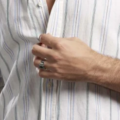 Histoire d'Or Bague Acier Vieillie Antonny Agate Sale