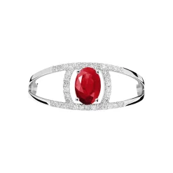 Histoire d'Or Bague Agathe Or Blanc Rubis Et Diamant