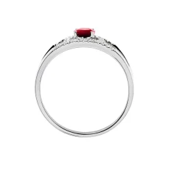 Histoire d'Or Bague Agathe Or Blanc Rubis Et Diamant