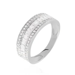 Histoire d'Or Bague Agathon Or Blanc Oxyde De Zirconium
