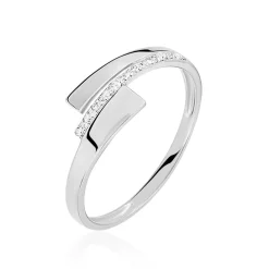Histoire d'Or Bague Ainhoa Or Blanc Diamant New