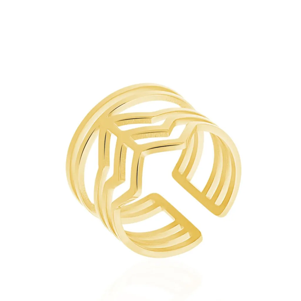 Histoire d'Or Bague Ajustable Adel Acier Doré Sale