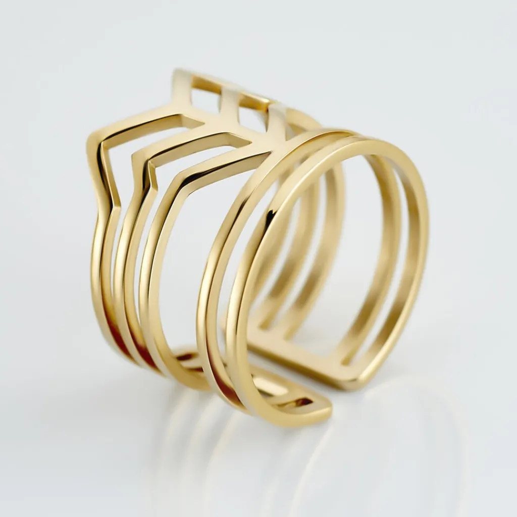 Histoire d'Or Bague Ajustable Adel Acier Doré Sale