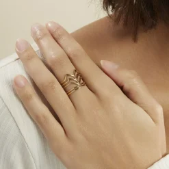 Histoire d'Or Bague Ajustable Adel Acier Doré Sale