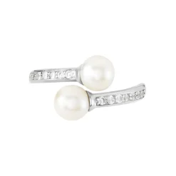 Histoire d'Or Bague Ajustable Argent Blanc Jeronimo Perle Oxydes De Zirconium New