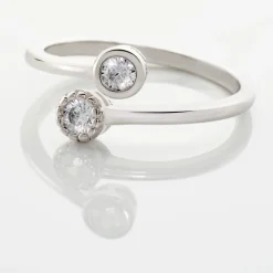 Histoire d'Or Bague Ajustable Mechte 1 Argent Blanc Oxyde De Zirconium Sale