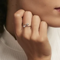 Histoire d'Or Bague Ajustable Mechte 1 Argent Blanc Oxyde De Zirconium Sale