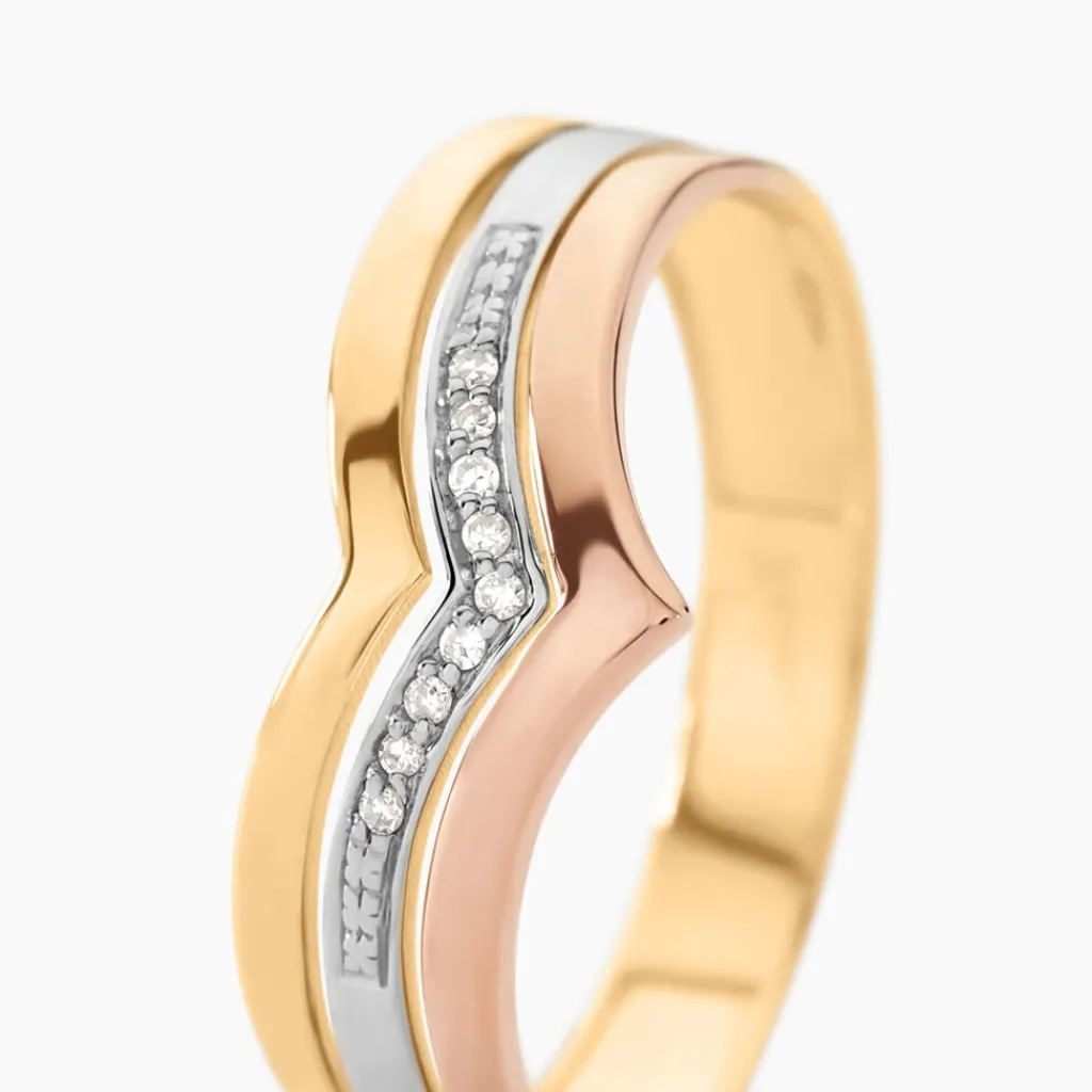 Histoire d'Or Bague Alix Or Tricolore Diamant Sale