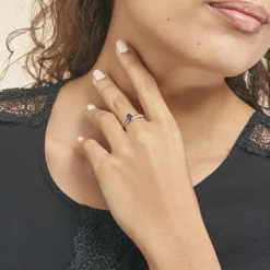 Histoire d'Or Bague Alyse Or Blanc Saphir Et Diamant Outlet