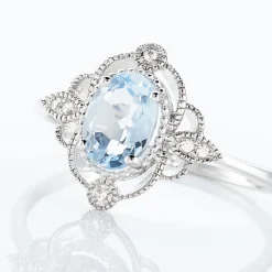 Histoire d'Or Bague Amance Or Blanc Topaze Et Oxyde De Zirconium Hot