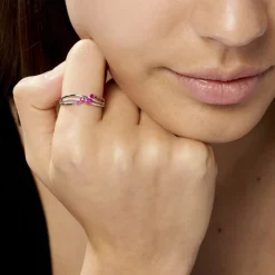 Histoire d'Or Bague Amarylis Diamant or blanc rubis