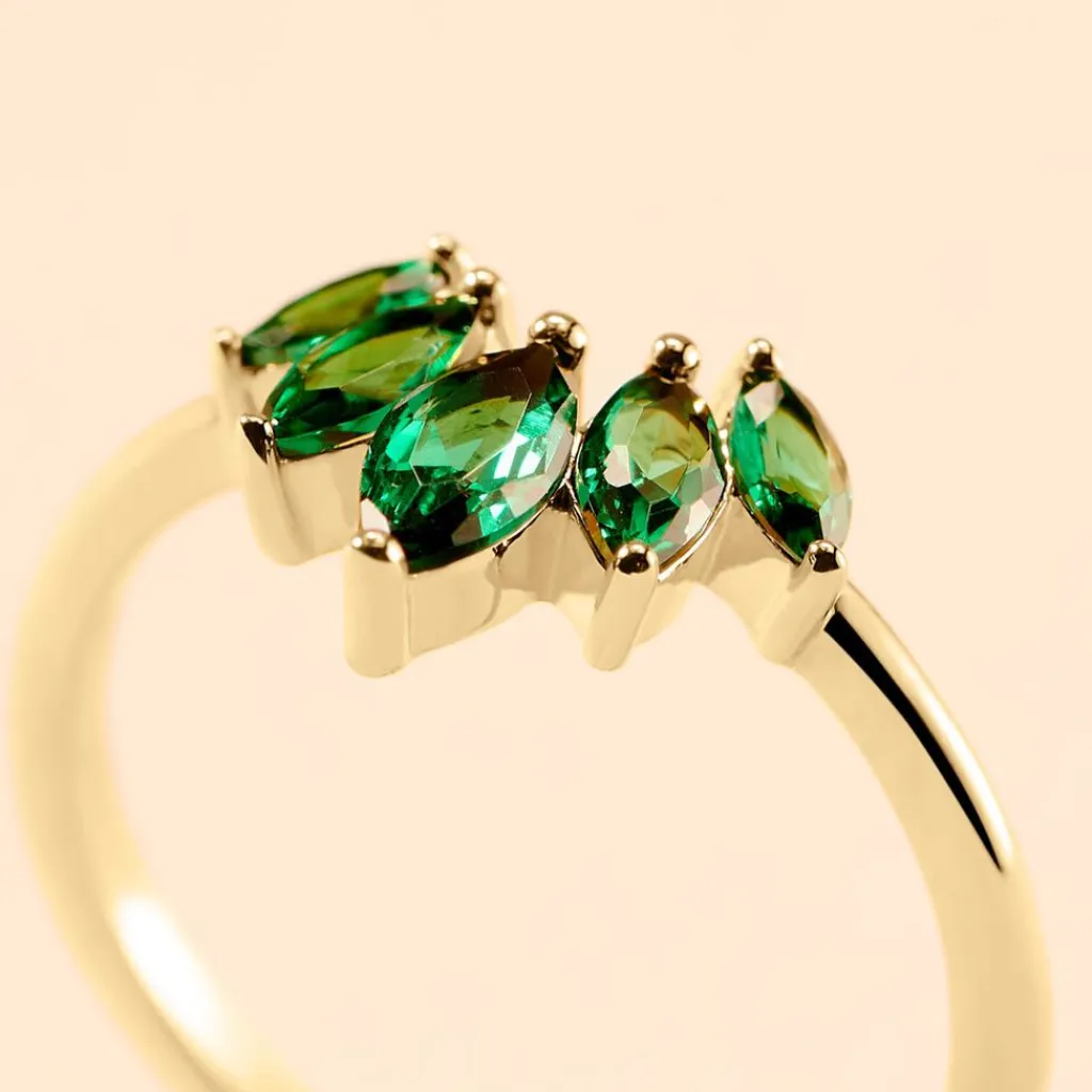 Histoire d'Or Bague Amazonia Plaqué Or Jaune Oxyde De Zirconium Clearance