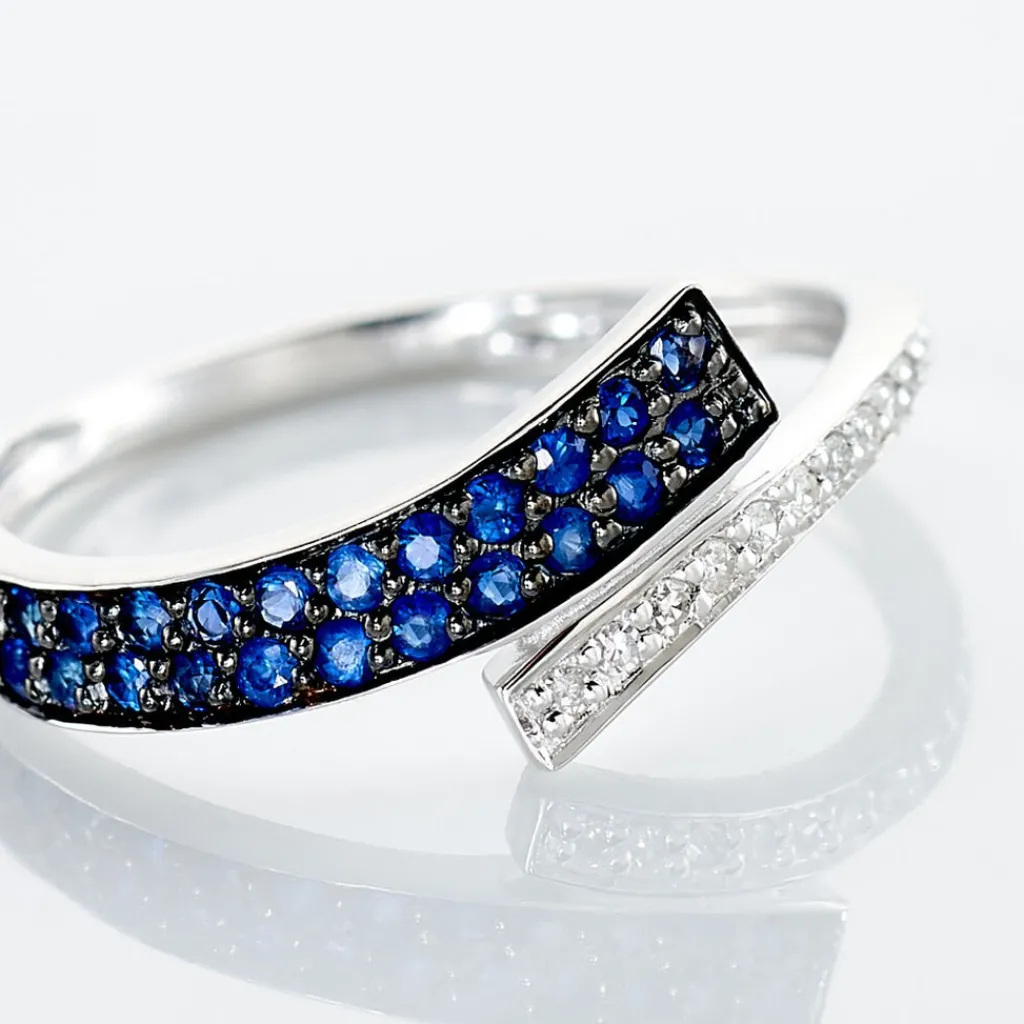 Histoire d'Or Bague Amelie Or Blanc Saphir Et Diamant Hot