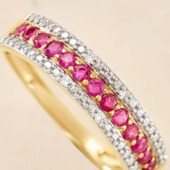 Histoire d'Or Bague Amias Diamant or jaune rubis