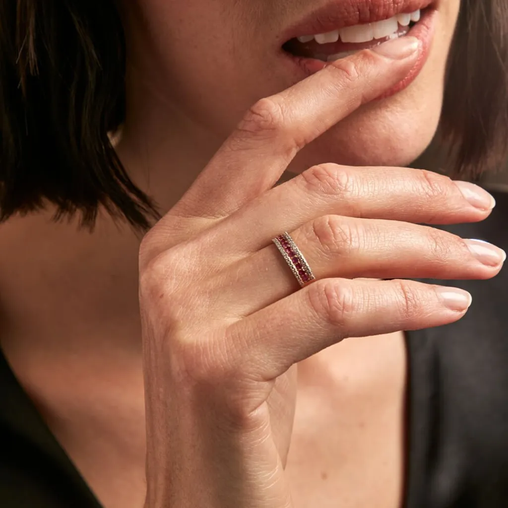 Histoire d'Or Bague Amias Diamant or jaune rubis