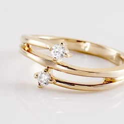 Histoire d'Or Bague Ana-lou Plaque Or Jaune Oxyde De Zirconium New