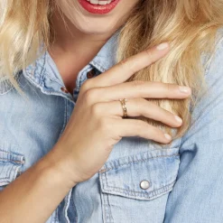 Histoire d'Or Bague Ana-lou Plaque Or Jaune Oxyde De Zirconium New