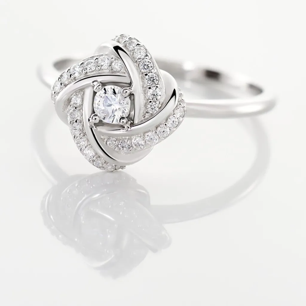 Histoire d'Or Bague Anasthase Argent Blanc Oxyde De Zirconium Sale