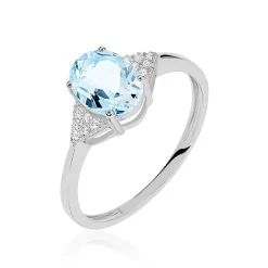 Histoire d'Or Bague Andreani Or Blanc Topaze Et Oxyde De Zirconium
