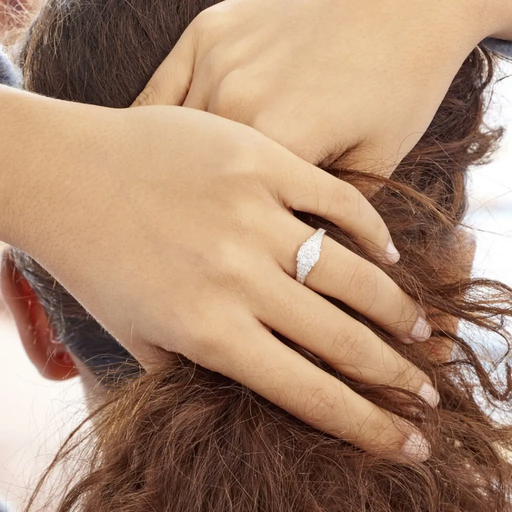 Histoire d'Or Bague Andreas Or Blanc Diamant Discount