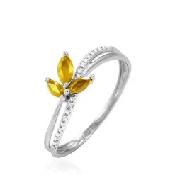 Histoire d'Or Bague Angie Or Blanc Citrine Et Diamant Discount