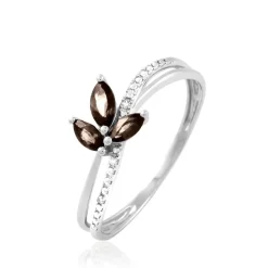 Histoire d'Or Bague Angie Or Blanc Quartz Et Diamant Sale