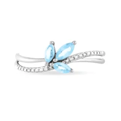 Histoire d'Or Bague Angie Or Blanc Topaze Et Diamant