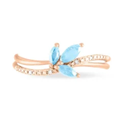 Histoire d'Or Bague Angie Or Rose Topaze Et Diamant Sale