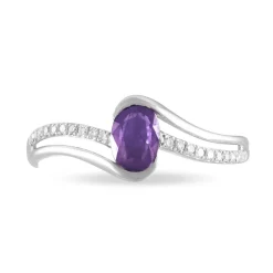 Histoire d'Or Bague Anja Or Blanc Amethyste Et Diamant New