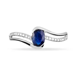 Histoire d'Or Bague Anja Et Diamant or blanc saphir New