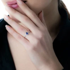 Histoire d'Or Bague Anja Et Diamant or blanc saphir New